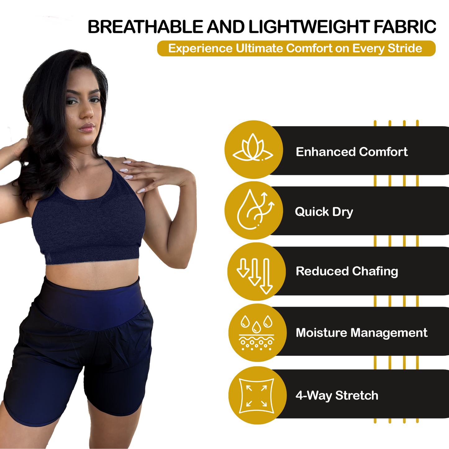 Womens High Waisted Athletic Shorts Long Inseam Quick Dry Running Shorts for Women with Zipper Pockets and Mesh Liner