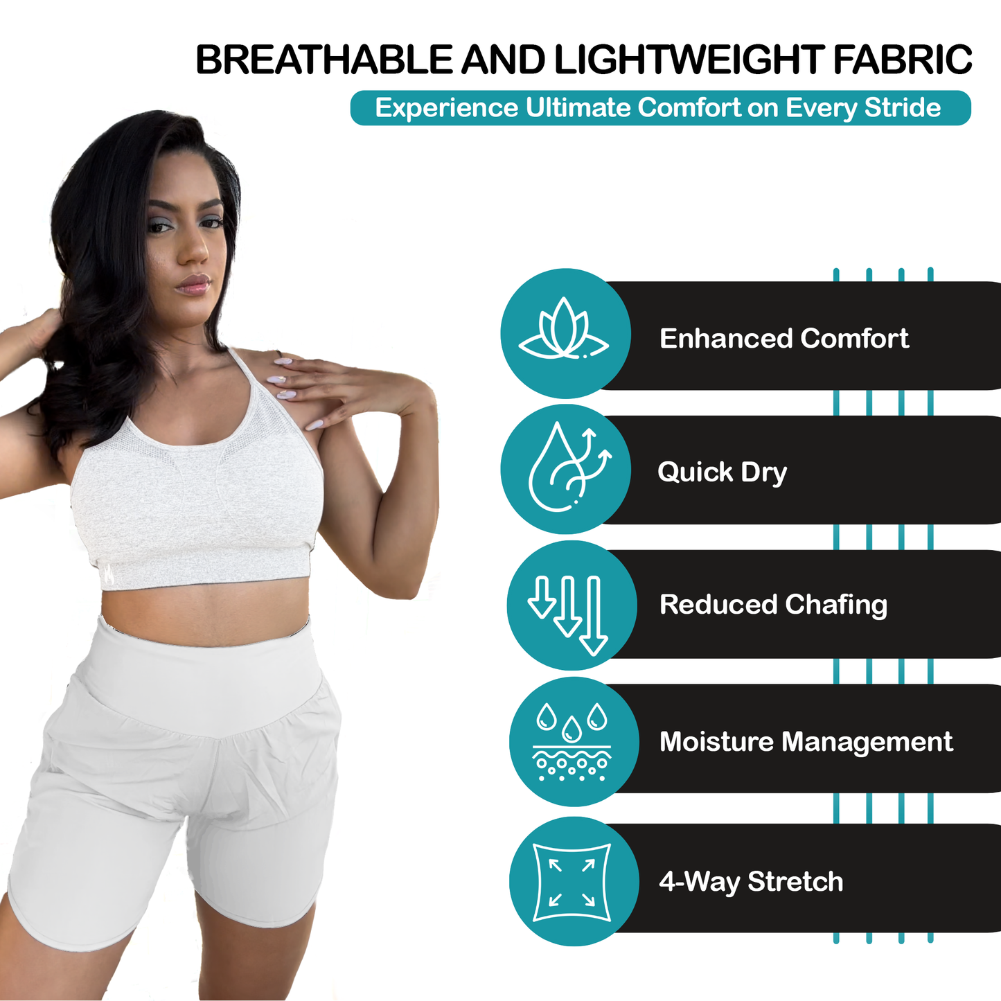 Womens High Waisted Athletic Shorts Long Inseam Quick Dry Running Shorts for Women with Zipper Pockets and Mesh Liner