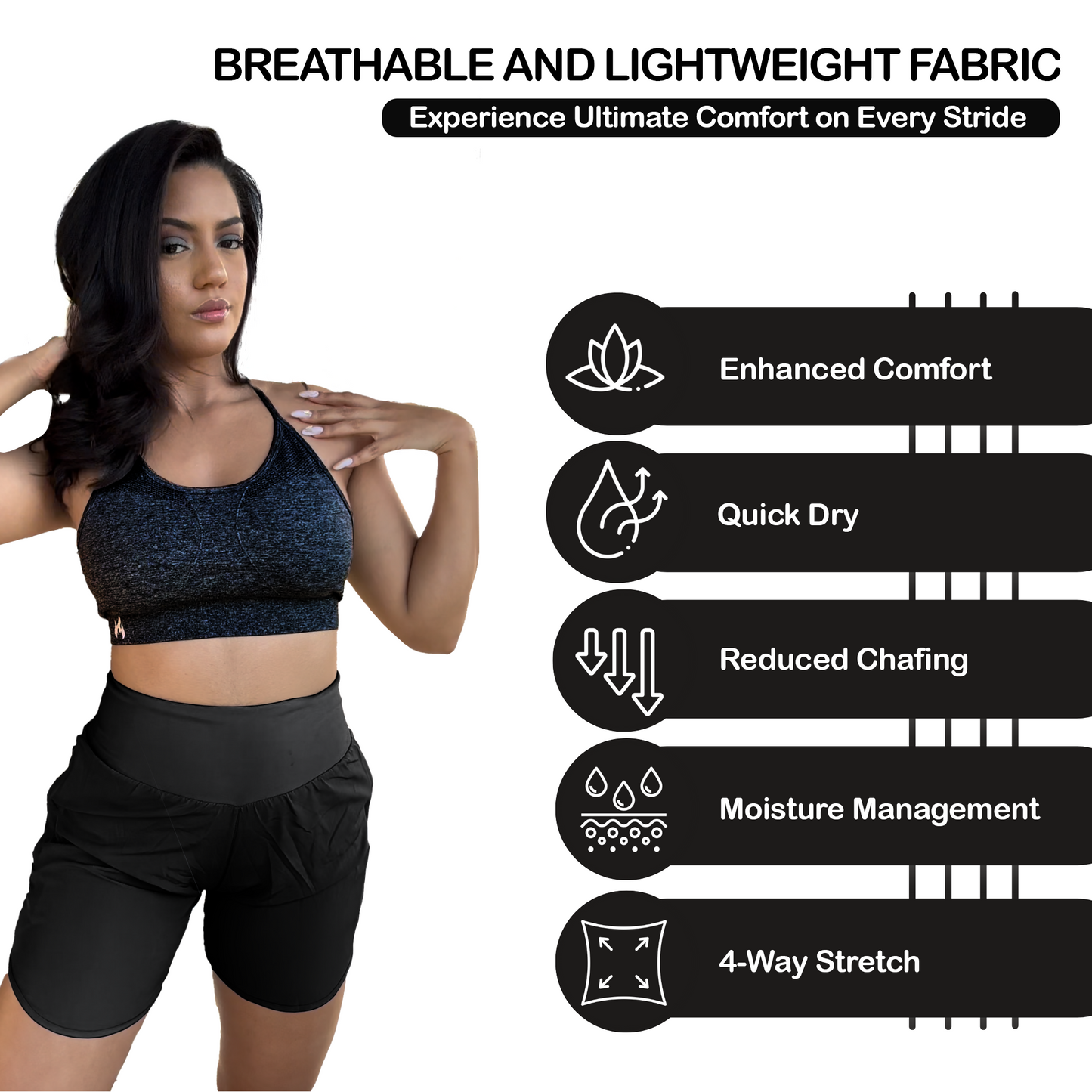 Womens High Waisted Athletic Shorts Long Inseam Quick Dry Running Shorts for Women with Zipper Pockets and Mesh Liner